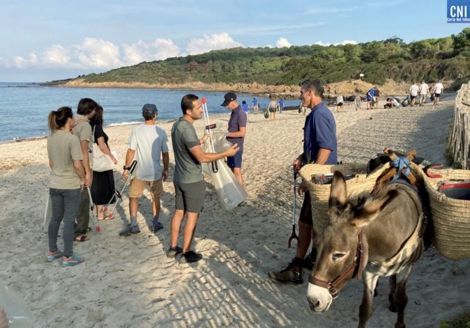 Ajaccio : sur la plage de Capo di Feno, pour le ramassage de déchets, l'union fait la force