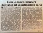 "L'élu le mieux rémunéré de France est un nationaliste corse" selon Le Canard Enchaîné"